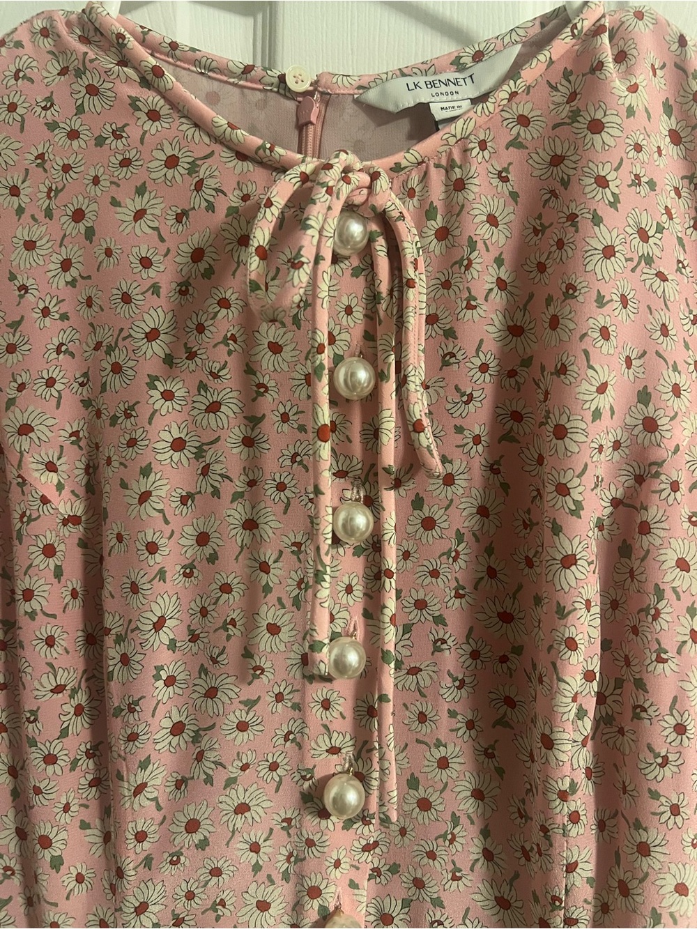 LK Bennett Silk Montana Pink Midi Tea Dress Dress Size US 2 / UK 6 - Picture 4 of 5